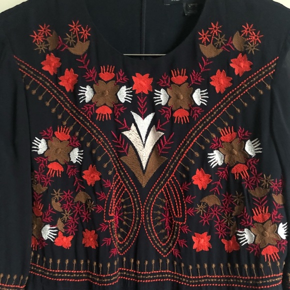 Navy Embroidered French Connection Dress - Picture 5 of 7